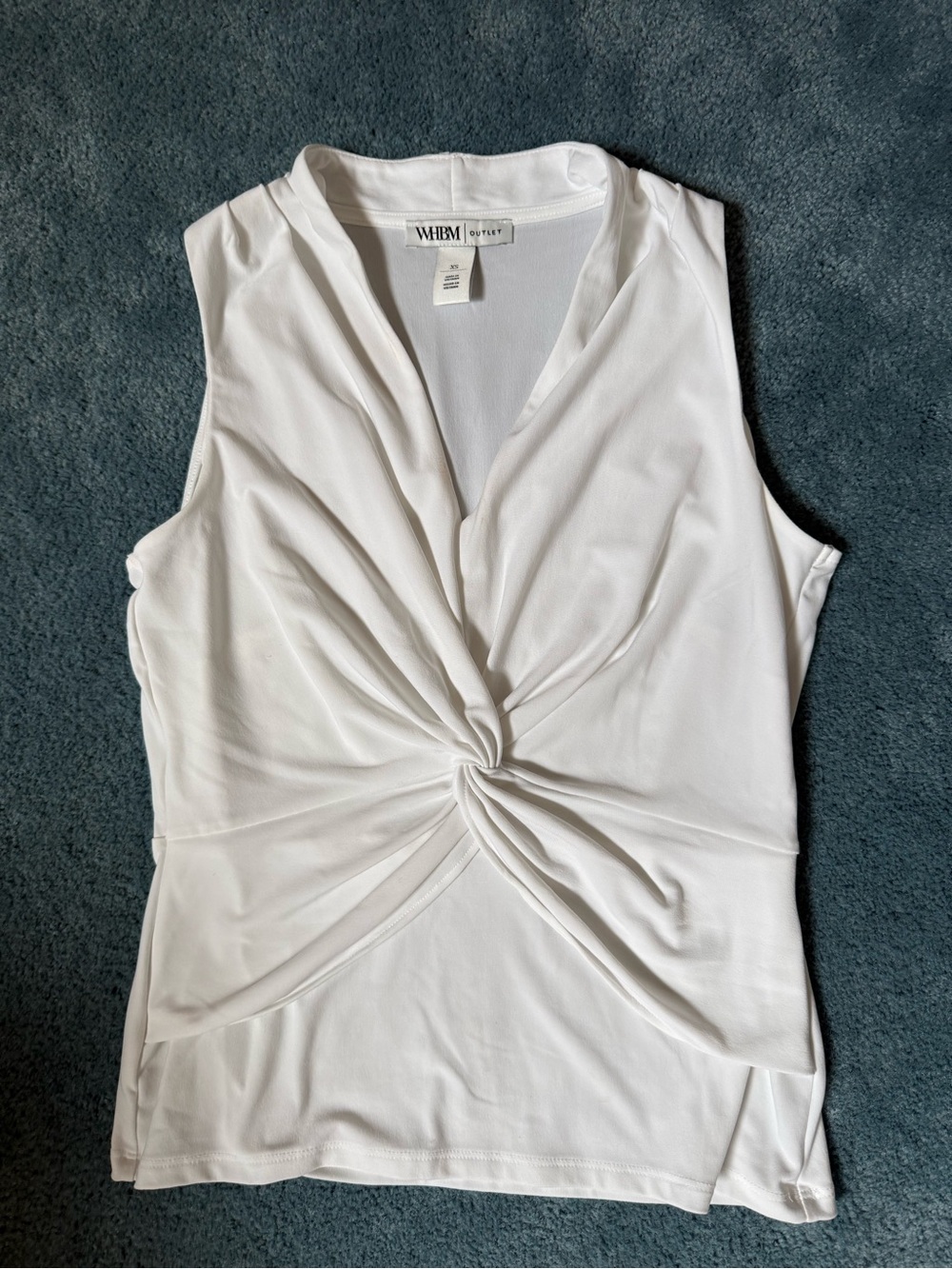 White House Black Market Outlet White Sleeveless Twist-Front Top